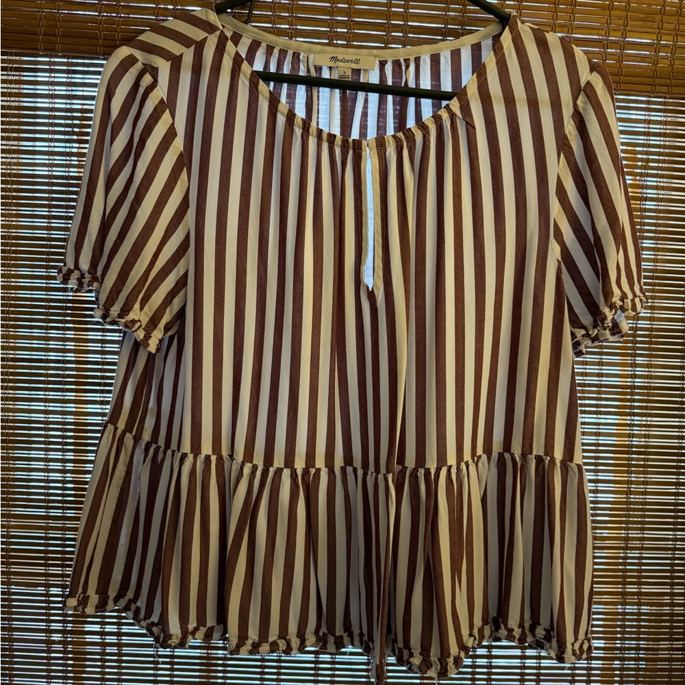 Maroon Striped Women's Top